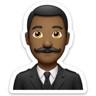 homme avec une moustache noire sticker