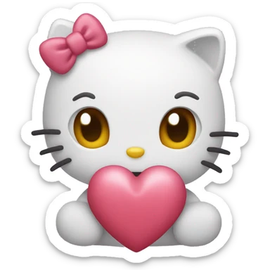 hello kitty with heart sticker