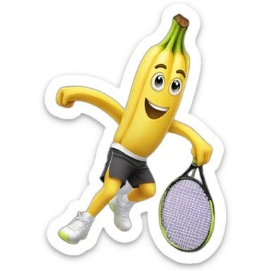 Banana won a tennis tournament sticker