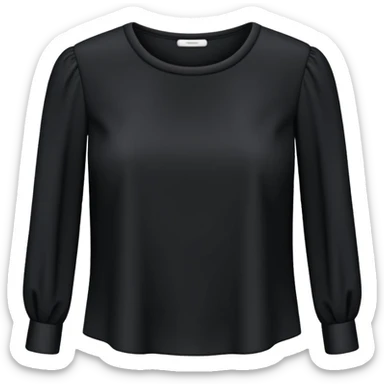 plain isolated black long sleeve blouse sticker