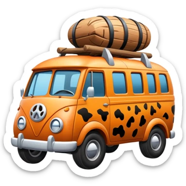 Flintstones bugs van with rocky tires  sticker