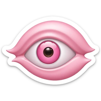 A 3D cartoon rose-pink -eye spectacle, glossy curved frame, soft reflections, isolated on plain background. only glasses. sticker