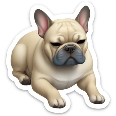 sleeping-fat-blueish - french-bulldog sticker