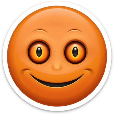 make a blackhole, accretion disk and all, with an orange smiley face, black head, orange ring, orange eyes, orange mouth, no other details sticker