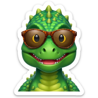 dinosaur wearing sunglasses sticker