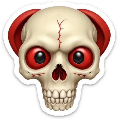 Sanguine-red black-eye-sockets canine-skull sticker