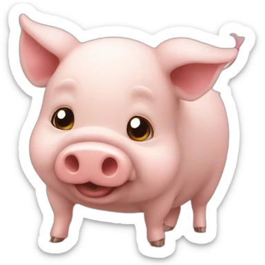 cochon qui fait un bisous sticker