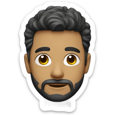 Chico joven con barba cara alargada y tupé sticker