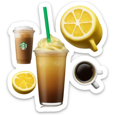 A Starbucks lemonade with a shot of espresso and caramel  sticker