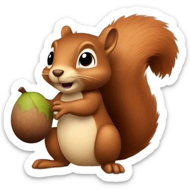 squirrel holding an acorn emoji
 sticker