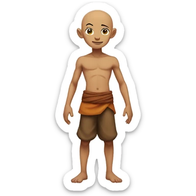 Aang no shirt full body sticker