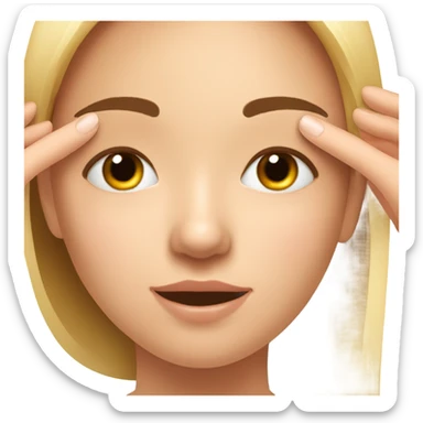 Girl at  face massage sticker