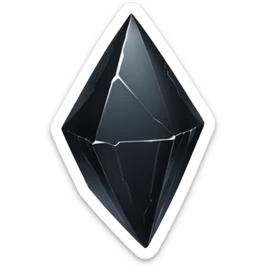 A raw obsidian shard with a glossy black surface.



































































 sticker