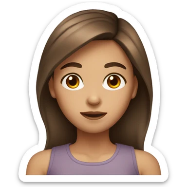 Girl with brown eyes and medium length brown hair sticker