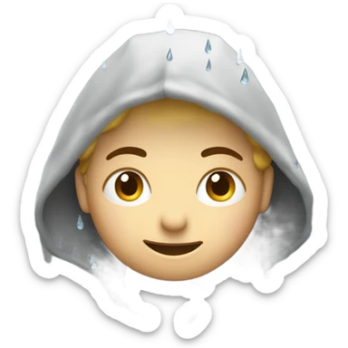 a person under havy rain drops sticker