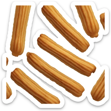 Churro with chocolate dipped tip sticker