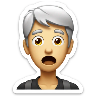 Confused shocked and scared face sticker