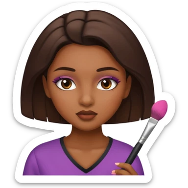 Una niña morena maquillandose sticker