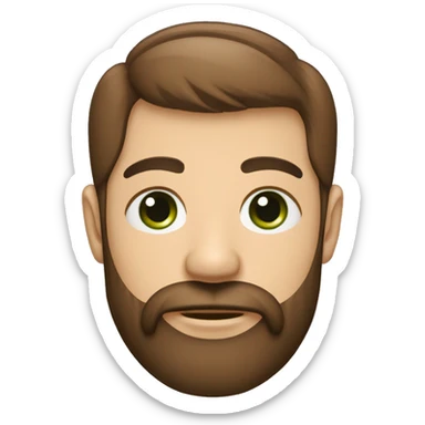 un rostro de barba corta, pelo y barba color oscuro, ojos verdes, guiñando el ojo derecho sticker