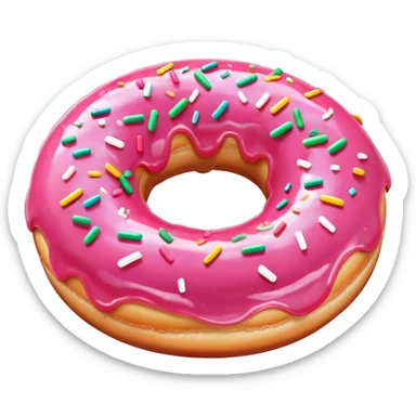 ultra realistic pink donut sticker