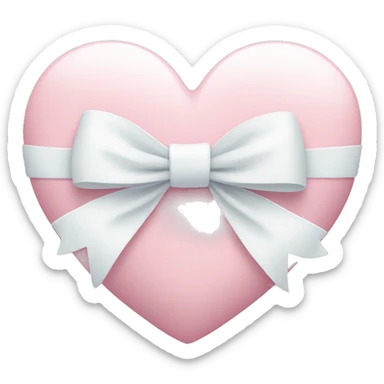 Pastel pink heart with white bow sticker