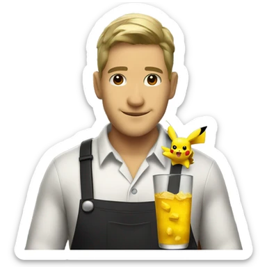 Pikachu Bartender sticker