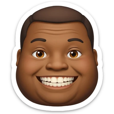 Fat black man missing half of front tooth sticker
