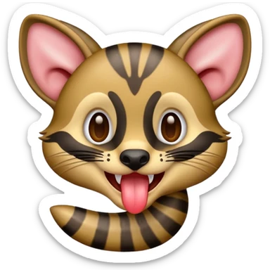 civet emoji with yummy long tongue sticker