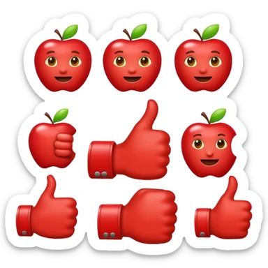 '+5' emoji with a thumbs up or positive gesture, apple emoji style sticker