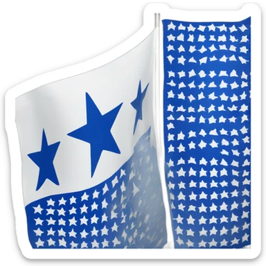 blue and white flag 50 white stars sticker