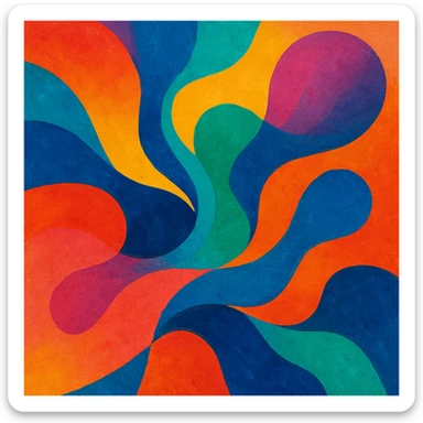 abstract colorful shape, vibrant and artistic, general style sticker