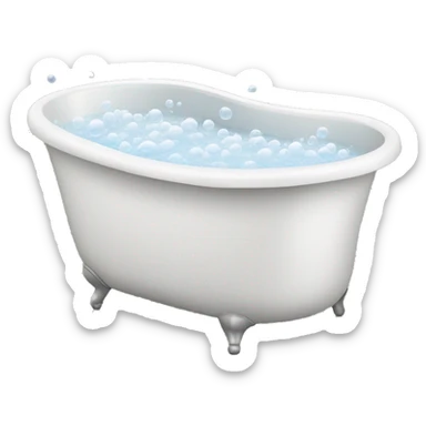 bath tub filled with white bubbles sticker