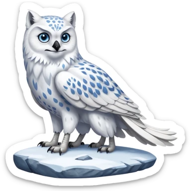 Long-beaked Gryphon-Snow-Leopard-Arctic-Fox-Arctic-Wolf-Snowy-Owl-fusion-hybrid-animal-creature, full body sticker