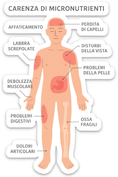 corpo umano in carenza di micronutrienti in italiano sticker