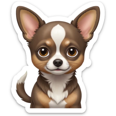 Very Dark graphite Chihuahua with white markings sticker