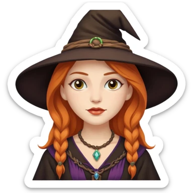 Boho witch woman sticker