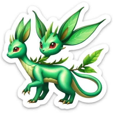 Shiny Exotic Flygon-Leafeon-Hybrid-Creature sticker