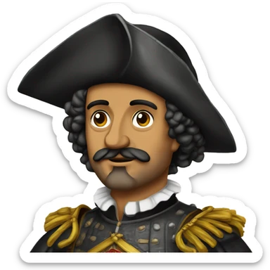 16th century spanish conquistador hernán cortes in his old years sticker