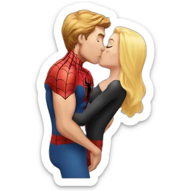 spider-man-kissing-a-blonde-woman sticker
