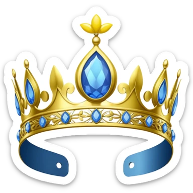 Blue crown with a lemon on the headband. sticker