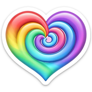 heart with a rainbow swirl sticker