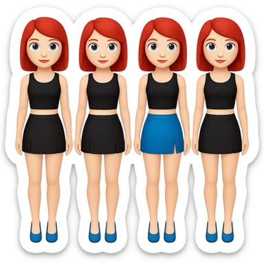 Change hair color to red, keep all other features the same, in emoji style with no background. sticker