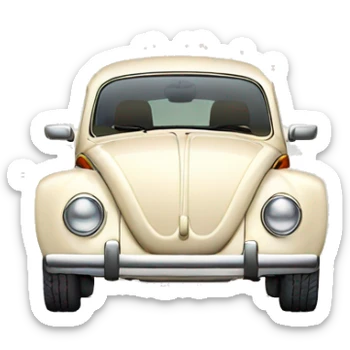 volkswagen beetle in a light cream color sticker