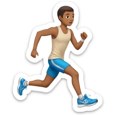 a person running fast with running shoes sticker