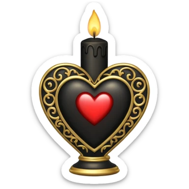 heart with a gothic candle sticker