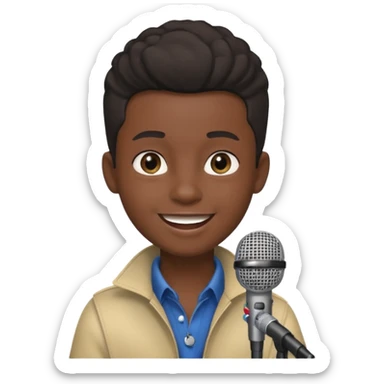 boy singer black person sticker