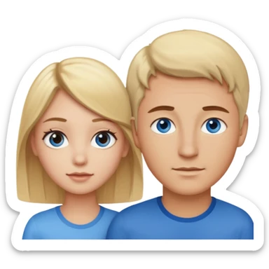 Grounded in Love man with blonde hair and blue eyes and girl with brown hair and brown eyes sticker