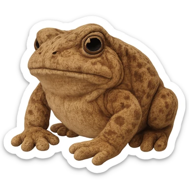 realistic bufo frog doll, plush toy, soft textures, detailed, no background sticker