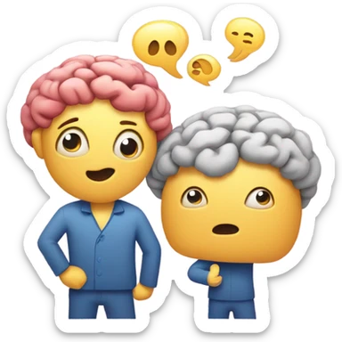 Two brains on the phone to each other best friends  sticker