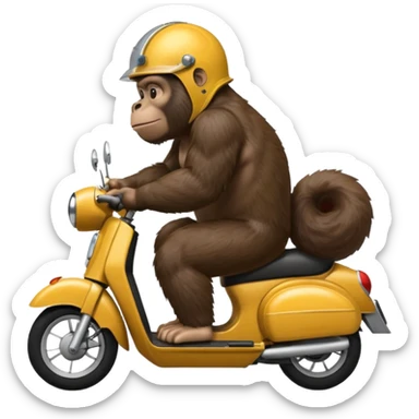 Gorilla riding a moped sticker